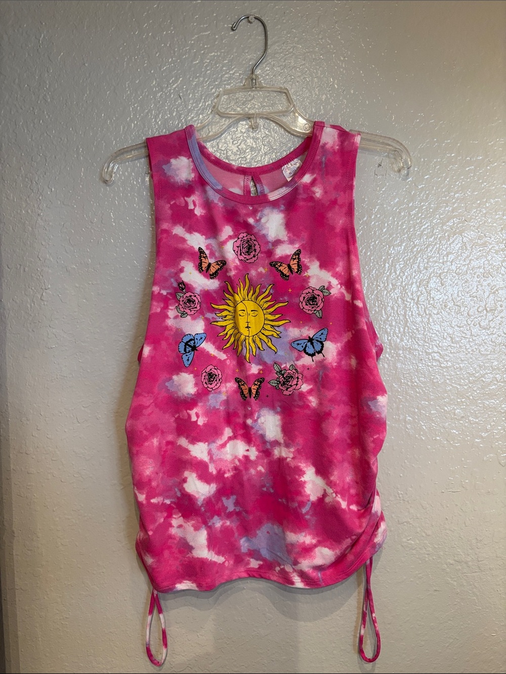 No Boundaries Pink Tie-Dye Beach Boho Cute Sz XL Tank Top